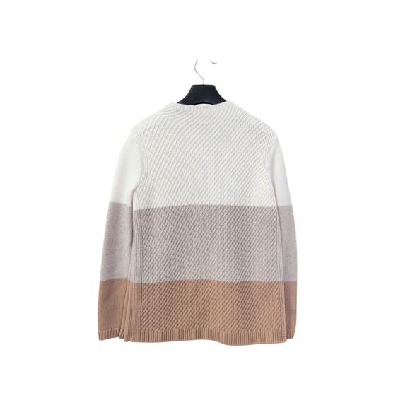 Talbots Petite Colorblock Mockneck Pullover Tan & Cream Size P EUC - Picture 3 of 3